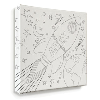 DIY Rocket Ship Personalized 10x10 Gallery Wrapped Canvas