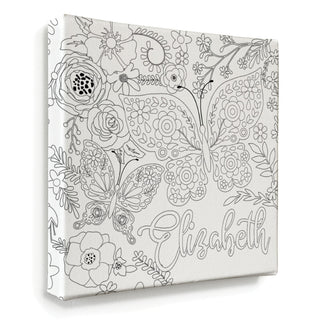 DIY Whimsical Floral Butterflies 10x10 Gallery Wrapped Canvas