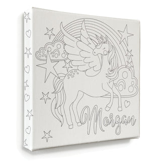 DIY Winged Rainbow Unicorn 10x10 Gallery Wrapped Canvas
