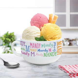 Colorful name ceramic bowl with name