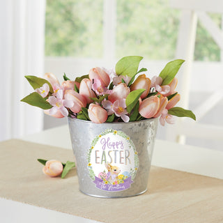 Happy Easter Personalized 6" Tin Bucket