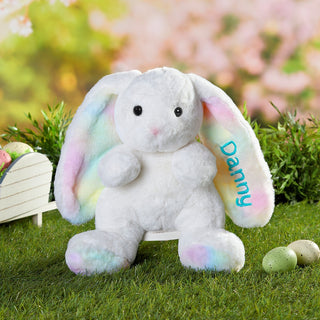 Teal Name Personalized Rainbow Bunny