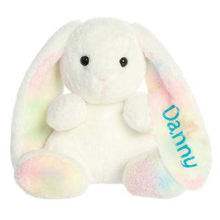 Teal Name Personalized Rainbow Bunny