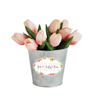 Friends Floral Wreath Personalized 4" Tin Bucket