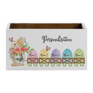 Easter Bunny With Colorful Eggs Wood Storage Box