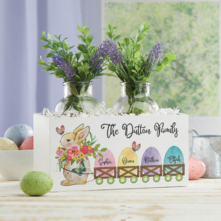 Easter basket with egg design and names