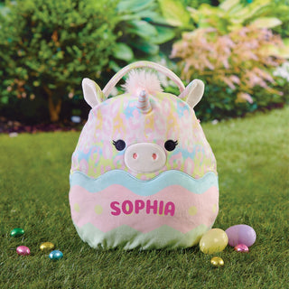 Squishmallow Bexley The Unicorn Easter Plush Treat Bag with Pink Name