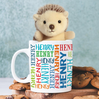 Hedgehog palm pal primary color name mug
