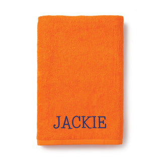 My Name Block Font Embroidered Small Beach Towel