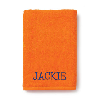 My Name Block Font Embroidered Small Beach Towel