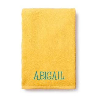 My Name Block Font Embroidered Small Beach Towel