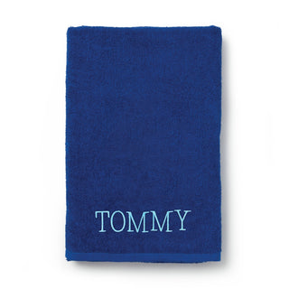My Name Block Font Embroidered Small Beach Towel