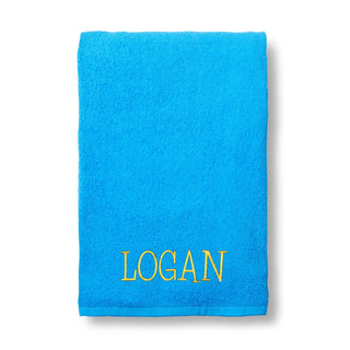 My Name Block Font Embroidered Small Beach Towel