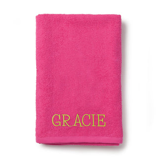 My Name Block Font Embroidered Small Beach Towel