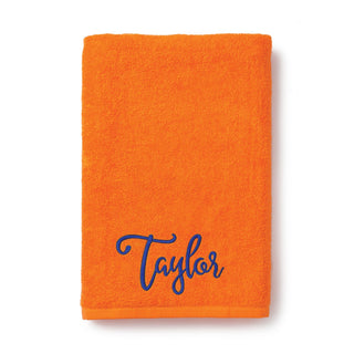 My Name Script Font Embroidered Small Beach Towel
