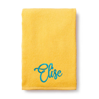 My Name Script Font Embroidered Small Beach Towel