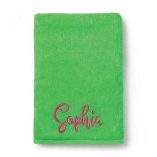 My Name Script Font Embroidered Small Beach Towel