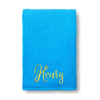 My Name Script Font Embroidered Small Beach Towel