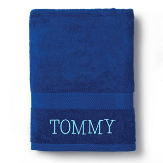 My Name Block Font Embroidered Large Beach Towel