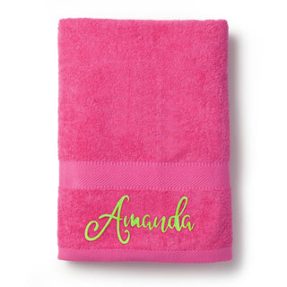 My Name Script Font Embroidered Large Beach Towel