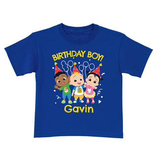 cocomelon birthday boy t-shirt with name 