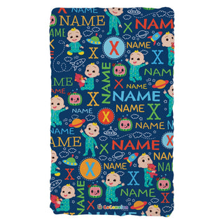 CoComelon Initial and Name Pattern Fuzzy Blanket
