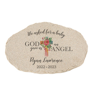 God Gave Us An Angel Personalized Baby Memorial Garden Stone