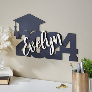 Graduation Layered Name Personalized Wood Plaque
