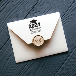 Hats Off To The Graduate Personalized Return Address Rubber Stamp