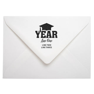 Hats Off To The Graduate Personalized Return Address Rubber Stamp