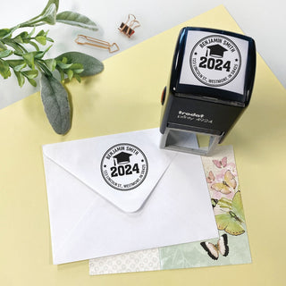 Graduate Personalized Return Address Rubber Stamp