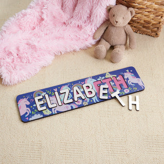 Pretty Unicorn Wood Name Puzzle 6-9 Letters