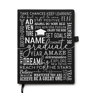 Words of Wisdom Graduate Personalized Black Journal