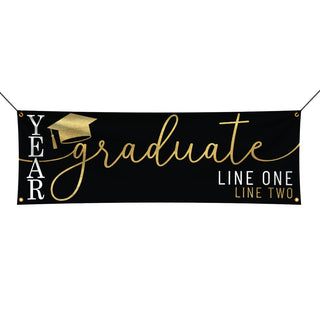 Graduate Gold Cap Personalized Banner