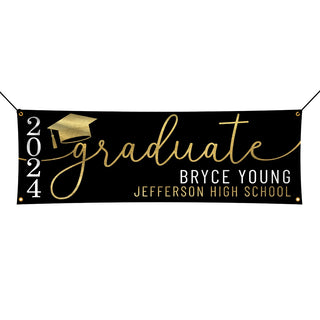 Graduate Gold Cap Personalized Banner