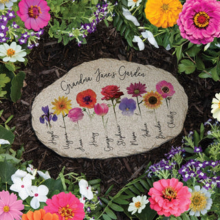 Her Flower Personalized Garden Stone