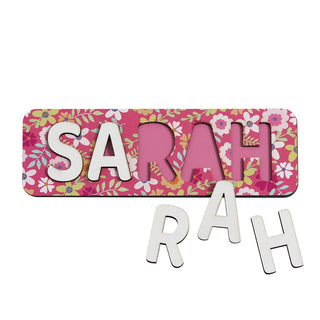 Pretty Florals Wood Name Puzzle 2-5 Letters