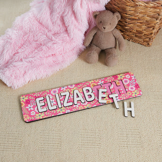 Pretty Florals Wood Name Puzzle 6-9 Letters