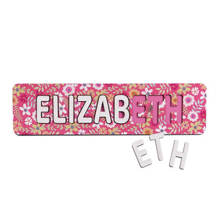 Pretty Florals Wood Name Puzzle 6-9 Letters