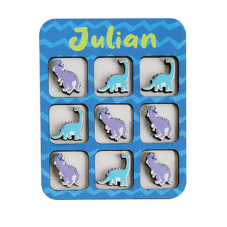 Dinosaur Personalized Wood Tic Tac Toe Game