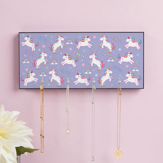 Unicorn name wood jewelry holder