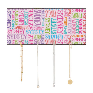 Colorful Name Pattern Personalized Wood Jewelry Holder