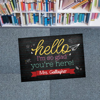 Hello Teacher Personalized Thin Doormat