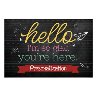 Hello Teacher Personalized Doormat - 18x27 Inch, 1/8" Thin