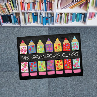 Teacher Colorful Pencils Personalized Standard Doormat