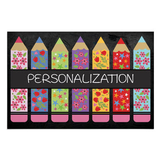 Teacher Colorful Pencils Personalized Doormat - 18x27 Inch, 1/4" Thick