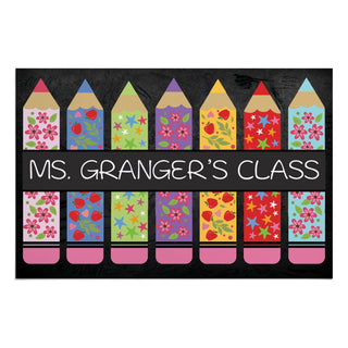 Teacher Colorful Pencils Personalized Standard Doormat