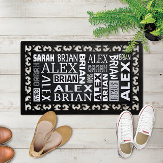 Name Pattern Personalized Narrow Doormat with Frame