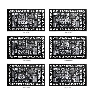 Name Pattern Personalized Narrow Doormat with Frame