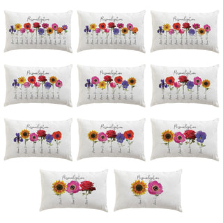 Her Flower Garden Personalized Lumbar Throw Pillow